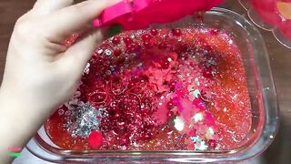 RELAXING WITH RED - Mixing Random Things Into Glossy Slime ! Satisfying Slime Videos #1208