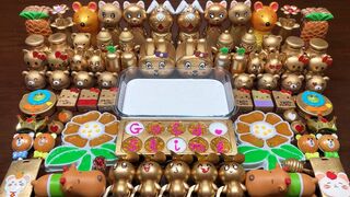 SPECIAL GOLD SLIME - Mixing Random Things Into Glossy Slime ! Satisfying Slime Videos #1205