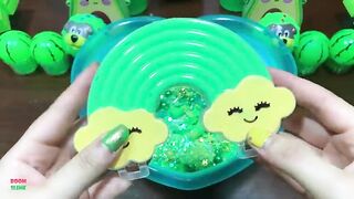 SPECIAL ORIGINAL GREEN - Mixing Random Things Into Glossy Slime ! Satisfying Slime Videos #1196