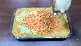 SPECIAL GOLD SLIME - Mixing Glitter and Beads Into Glossy Slime ! Satisfying Slime Videos #1191