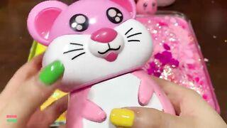 SPECIAL YELLOW AND PINK - Mixing Random Things Into Glossy Slime ! Satisfying Slime Videos #1189
