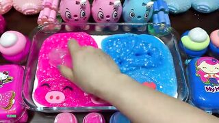 SPECIAL PINK And BLUE - Mixing Random Things Into Glossy Slime ! Satisfying Slime Videos #1184