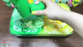 SPECIAL GREEN AND YELLOW - Mixing Random Things Into Glossy Slime !  Satisfying Slime Videos #1183