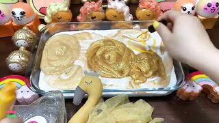 SPECIAL GOLD SLIME - Mixing Random Things Into Glossy Slime ! Satisfying Slime Videos #1169