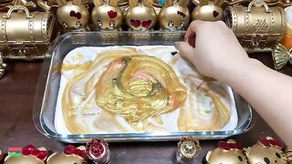 SPECIAL GOLD SLIME - Mixing Floam and Makeup Into Glossy Slime Satisfying Slime Videos #1153