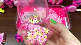 SPECIAL PINK PIPING BAG - Mixing Random Things Into Glossy Slime ! Satisfying Slime Videos #1143
