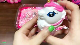 SPECIAL PINK PIPING BAG - Mixing Random Things Into Glossy Slime ! Satisfying Slime Videos #1143