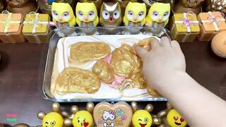 SPECIAL GOLD SLIME - Mixing Random Things Into Glossy Slime ! Satisfying Slime Videos #1138