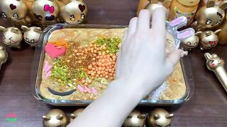 SERIES SPECIAL GOLD RABBIT SLIME - Mixing Random Things Into Glossy Slime ! Satisfying Slime #1129