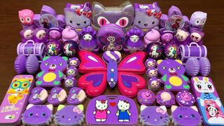 SPECIAL PURPLE HELLO KITTY - Mixing Random Things Into Glossy Slime ! Satisfying Slime Videos #1128
