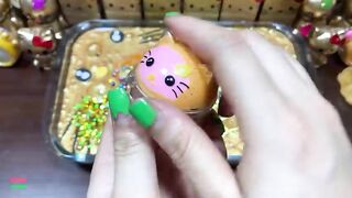SERIES SPECIAL GOLD HELLO KITTY - Mixing Random Things Into Glossy Slime! Satisfying Slime  #1125