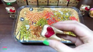 SERIES SPECIAL GOLD HELLO KITTY - Mixing Random Things Into Glossy Slime! Satisfying Slime  #1125