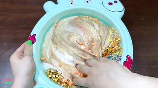 SERIES SPECIAL GOLD PEPPA PIGS - Mixing Floam and Glitter Into Glossy Slime ! Satisfying Slime #1117