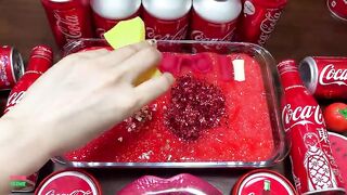 SPECIAL RED COKE - Mixing Random Things Into Glossy Slime ! Satisfying Slime Videos #1116