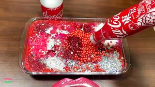 SPECIAL RED COKE - Mixing Random Things Into Glossy Slime ! Satisfying Slime Videos #1116
