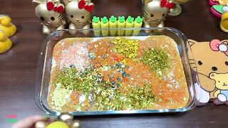 SERIES SPECIAL GOLD HELLO KITTY - Mixing Random Things Into Glossy Slime ! Satisfying Slime  #1113