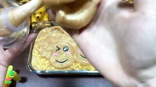 SERIES SPECIAL GOLD SLIME - Mixing Random Things Into Glossy Slime ! Satisfying Slime Videos #1111