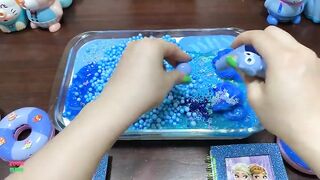 FROZEN ELSA - Mixing Floam and Glitter Into Glossy Slime ! Satisfying Slime Videos #1110