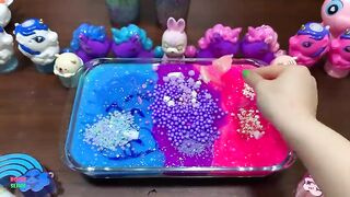 Eyeshadow, Nail Polish, Glitter, Bead, Clay - Mixing With Glossy Slime ! BLUE Vs PINK SLIME #1108