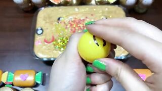 SERIES SPECIAL GOLD SLIME - Mixing Random Things Into Glossy Slime ! Satisfying Slime Videos #1107