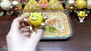 SERIES SPECIAL GOLD SLIME - Mixing Random Things Into Glossy Slime ! Satisfying Slime Videos #1101