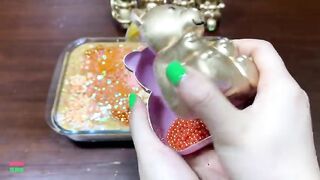 SERIES SPECIAL GOLD SLIME - Mixing Random Things Into Glossy Slime ! Satisfying Slime Videos #1101