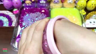 VIOLET and YELLOW - Mixing Random Things Into Glossy Slime ! Satisfying Slime Videos #1100