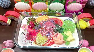 Special Rainbow Slime - Mixing Glitter and Floam Into Glossy Slime ! Satisfying Slime Videos #1094