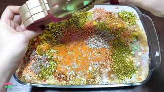 SPECIAL GOLD SLIME - Mixing Random Things Into Glossy Slime ! Satisfying Slime Videos #1077