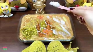 Special GOLD Slime - Mixing Random Things Into Glossy Slime ! Satisfying Slime Videos #1070
