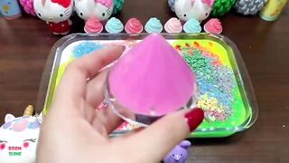 Hello Kitty Slime - Mixing Random Things Into Glossy Slime ! Satisfying Slime Videos #1061