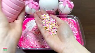PINK HELLO KITTY - Mixing Random Things Into Slime ! Satisfying Slime Videos #1048