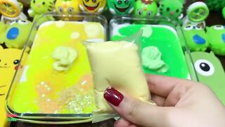 YELLOW Vs GREEN - Mixing Random Things Into Slime ! Satisfying Slime Videos #1047