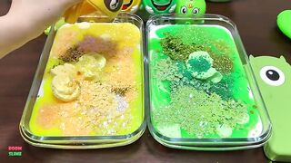YELLOW Vs GREEN - Mixing Random Things Into Slime ! Satisfying Slime Videos #1047