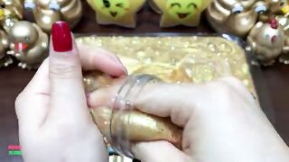 Gold Slime - Mixing Random Things Into Glossy Slime ! Satisfying Slime Videos #1034