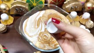 Gold Slime - Mixing Random Things Into Glossy Slime !! Satisfying Slime Videos #1032
