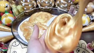 GOLD Slime - Mixing Glitter Into Gold Slime !! Satisfying Slime Videos #1020