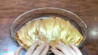 Gold Slime ! Mixing Makeup Into Clear Slime ! Satisfying Slime Videos #1010