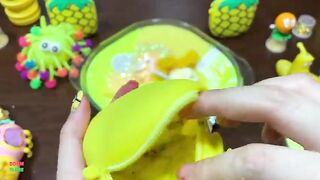 YELLOW SLIME - Mixing Random Things Into Glossy Slime !! Satisfying Slime Videos #996