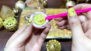 GOLD SLIME - Mixing Random Things Into Glossy Slime !! Satisfying Slime Videos #993