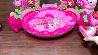 PINK SLIME - Mixing Random Things Into Glossy Slime !! Satisfying Slime Videos #992