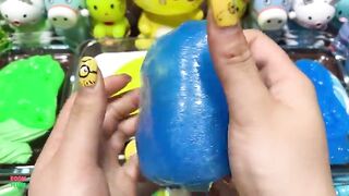 GREEN - YELLOW - BLUE ! Mixing Random Things Into Slime !! Satisfying Slime Videos #991