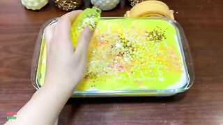 PINEAPPLE YELLOW - Mixing Random Things Into Glossy Slime ! Slime ASMR ! Satisfying Slime Video #990