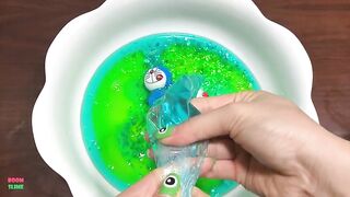 Green Vs Blue Combination !! Making CLEAR Slime Relaxing With Piping Bags !! Satisfying Slime #983