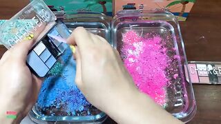 Pink vs Blue - Mixing New Makeup EyeShadows Into CLEAR Slime ASMR Satisfying Slime Videos #973