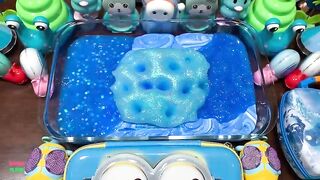 FULL BLUE PIPING BAGS FROZEN !! MIXING TOO MANY THINGS INTO SLIME !! SATISFYING SLIME SMOOTHIE #972