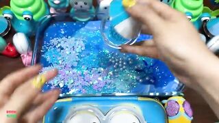 FULL BLUE PIPING BAGS FROZEN !! MIXING TOO MANY THINGS INTO SLIME !! SATISFYING SLIME SMOOTHIE #972