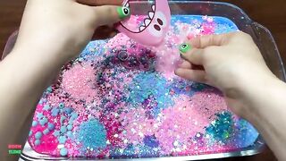 PEPPA PIGS AND BALLOON !! MIXING MANY THINGS INTO NEW HOMEMADE SLIME !! PINK AND BLUE #954