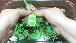 Making CLEAR Slime With Piping Bags !! GREEN SLIME !! Satisfying CLEAR Slime Smoothie #947