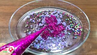 Making Glitter and Bead Slime With Piping Bags !! PURPLE SLIME !! Satisfying Slime Video #929